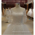 Illusion Flare Sleeve Ball Gown off White Cheap Wedding Dress